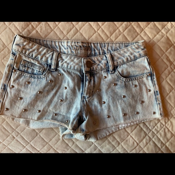 Denim Studded Shorts - Picture 1 of 4